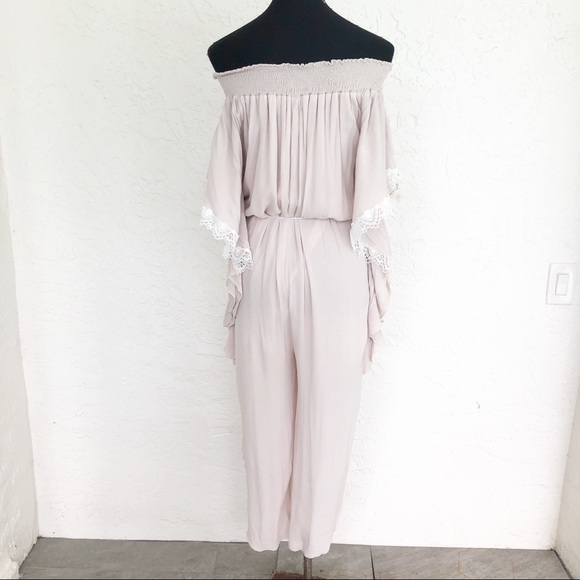 Santorini Boho Batwing Flutter Lace Jumpsuit Small - Picture 6 of 6